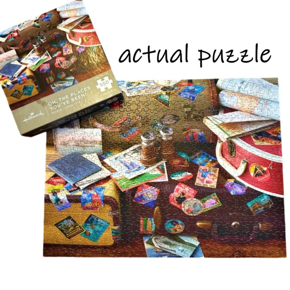 Hallmark 550 Piece Jigsaw Puzzle Oh The Places You’ve Been Travel Spots COMPLETE